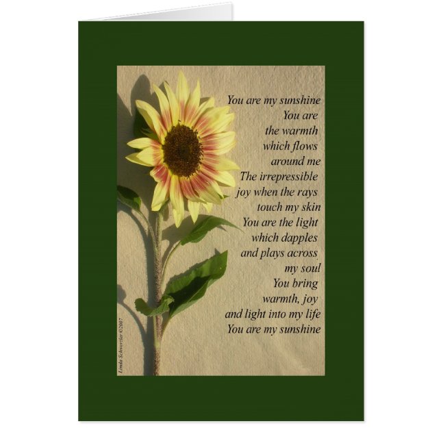 Du är min solskenverse hälsningskort (Framsidan)