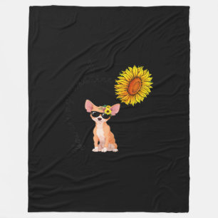 Du är min solskin Chihuahua Solros Chiahuahua Fleecefilt