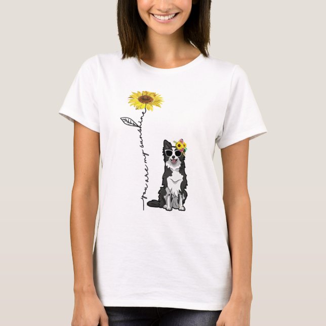 Du är min solskina, Gräns Collie Älskare T Shirt (Framsida)