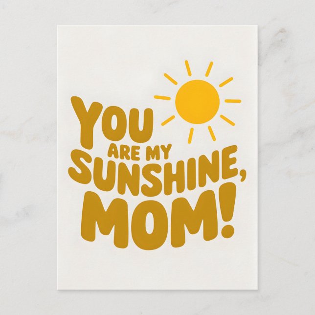 Du är min solskina Mamma! Mors dag Helg Vykort (Framsida)
