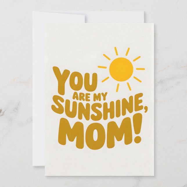 Du är min solskina Mamma! Mors dag Inbjudningar (Framsida)