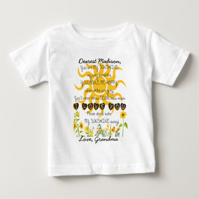 Du är min solskina och Namn T Shirt (Framsida)