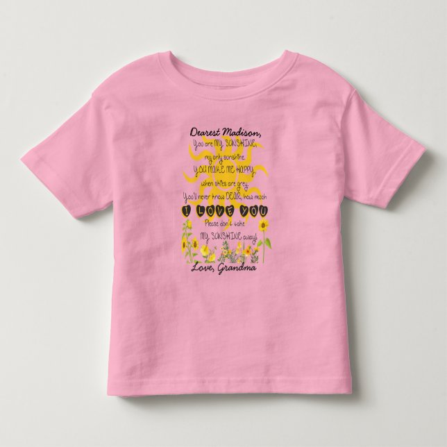 Du är min solskina och Namn T Shirt (Framsida)