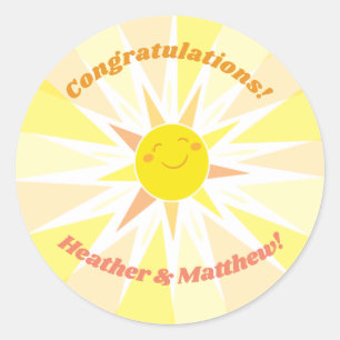 Du är min Solskine Baby Shower Runt Klistermärke