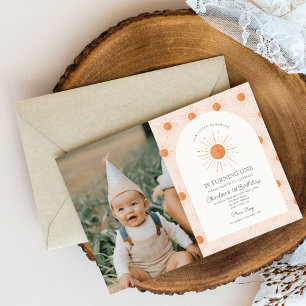 Du är min solskine Sol Retro Minimal 1:a födelseda Inbjudningar