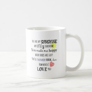 Du är min solskinesisk Ord Art Typografi Kaffemugg