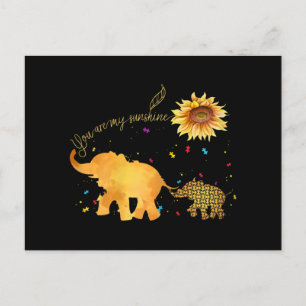Du är min solsolros Elephant Autism Helg Vykort