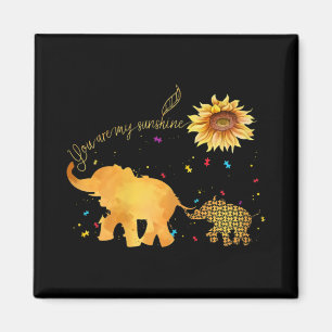 Du är min solsolrosolja Elephant Autism Magnet