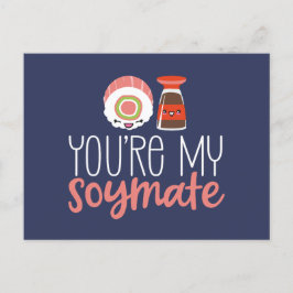 Du är min Soymate Cute Pun Funny Valentindag Vykort