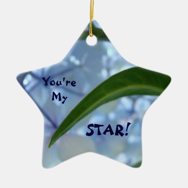 Du är min stjärna! prydnader Lysande stjärna Blå B Julgransprydnad Keramik (Framsidan)