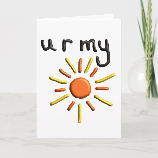 "DU ÄR MIN SUNSHINE"-anpassningsbar Valentines day Helgkort (Framsida)