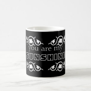 Du är min Sunshine Black & White Swirl Mönster Kaffemugg