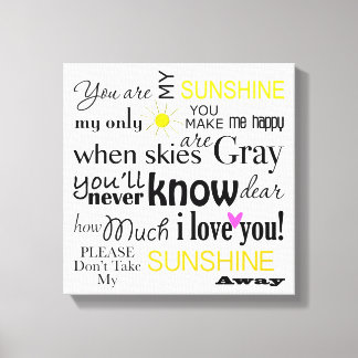 Du är min Sunshine Canvas Ord Art
