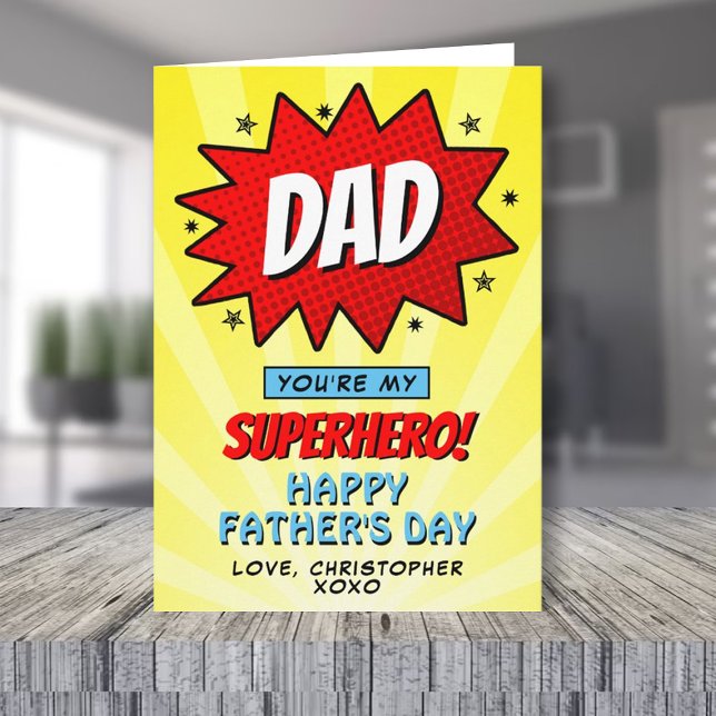 Du är min superhjälte Pappa Fars dag fotot Kort (Skapare uppladdad)