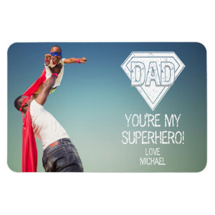 Du är min superhjälte Pappa Fars dag Photo Magnet