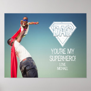 Du är min superhjälte Pappa Fars dag Photo Poster
