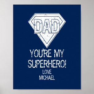 Du är min superhjälte Pappa Fars dag Poster