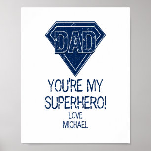 Du är min superhjälte Pappa Fars dag Poster