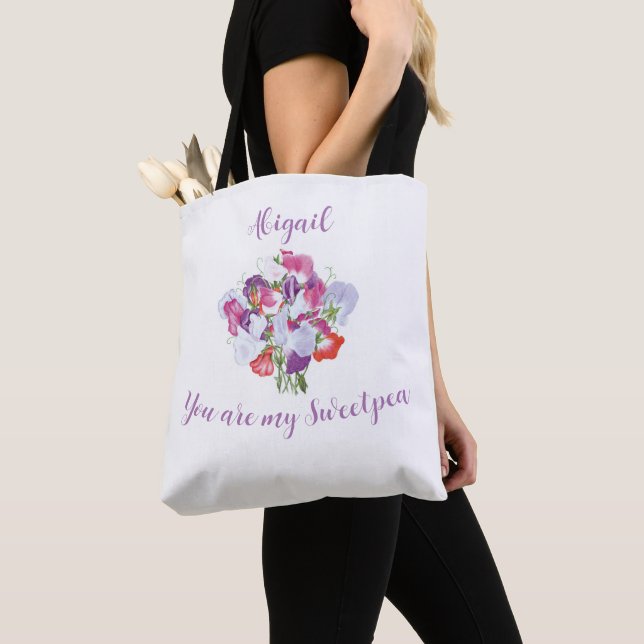 Du är min Sweetpea Personlig Tote Bag Tygkasse (Närbild)
