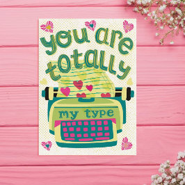 Du är min typ 1 Rosa Hearts Valentine Helgkort