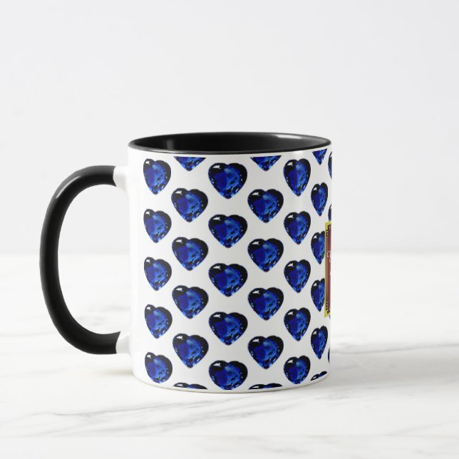 Du är min Valentine Blue Heart Sapphire Coffee Mug Mugg (Vänster)