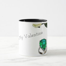 Du är min Valentine Emerald Ring Coffee Mugg