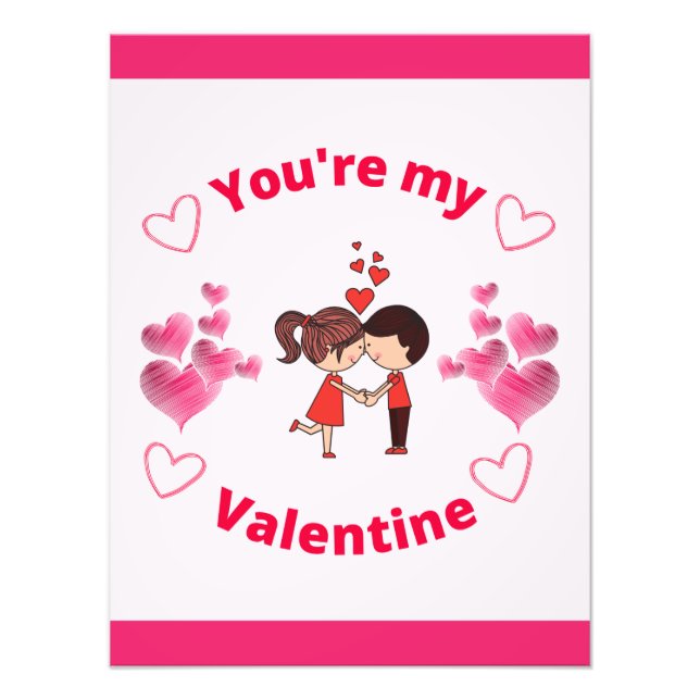 Du är min Valentine Fototryck (Framsidan)