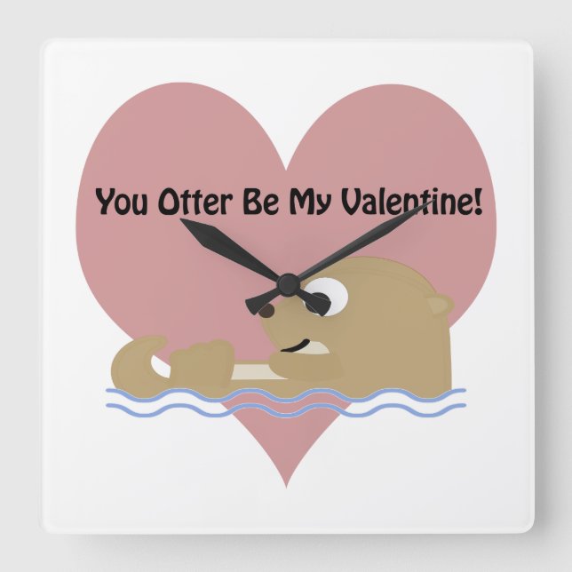 Du är min Valentine Fyrkantig Klocka (Framsida)