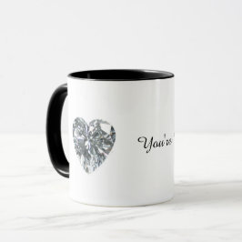 Du är min Valentine Heart Diamond Coffee Mugg