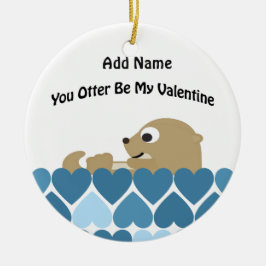 Du är min Valentine med hjärtan Julgransprydnad Keramik