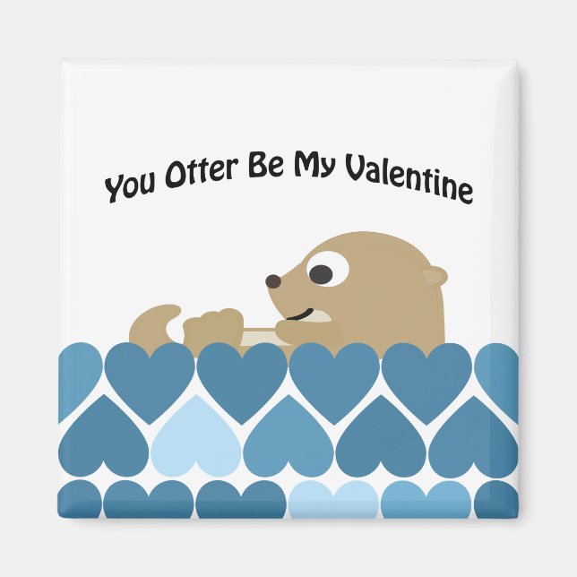 Du är min Valentine med hjärtan Magnet (Framsidan)