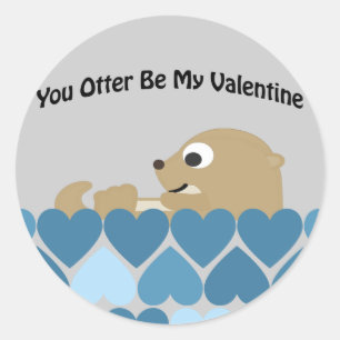 Du är min Valentine med hjärtan Runt Klistermärke