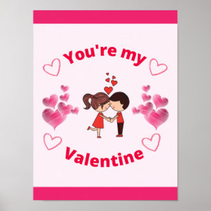 Du är min Valentine Poster