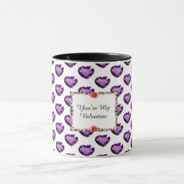 Du är min Valentine Rosa Heart Coffee Mugg