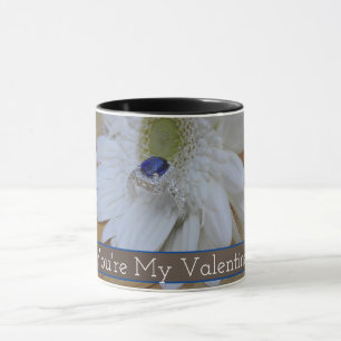 Du är min Valentine Sapphire Diamond Coffee Mugg