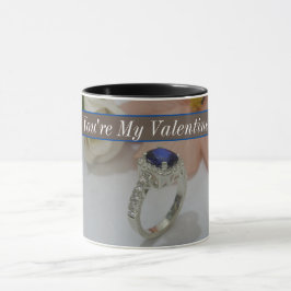 Du är min Valentine Sapphire Diamond Coffee Mugg