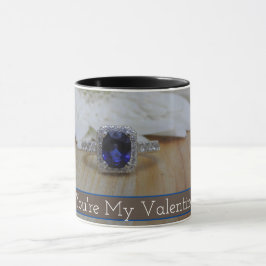 Du är min Valentine Sapphire Diamond Coffee Mugg