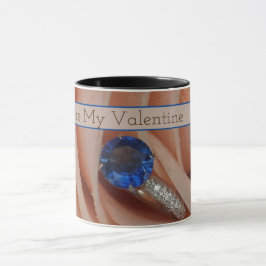 Du är min Valentine Sapphire Ring-kaffe Mugg