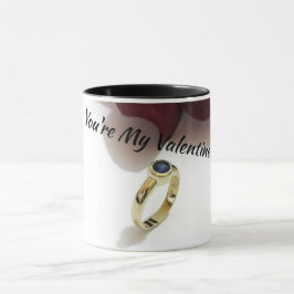 Du är min Valentine Sapphire Ring-kaffe Mugg