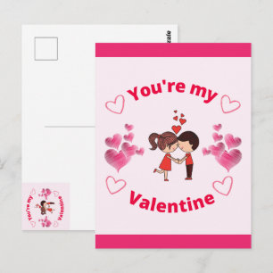 Du är min Valentine Vykort
