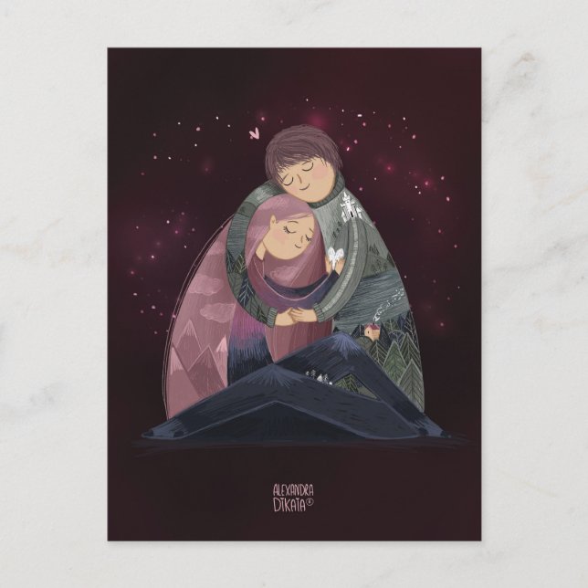 Du är min värld av Alexandra Dikaia Kärlek Helg Vykort (Framsida)