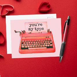 Du är min Vintage Red Typewriter Nostalgic Vykort