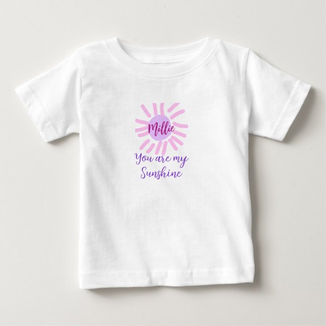 Du är mina solstrålar i lila rosa pastel sol t shirt (Framsida)