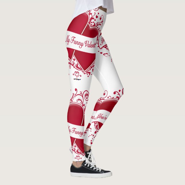 Du är Mina vackra hjärtans röda hjärtan Leggings (Höger)