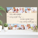 Du är Missad 10 Photo Collage Almond Remembrance Canvastryck<br><div class="desc">Anpassningsbarna omsluten arbetsyta i minnet av din borttappad älskade en eller flera. Fotomallen är inställd så att du kan lägga till 10 av ditt eget bilder, som visas i kvadratiskt format eller i instagram-format. Dina foton från ett gräns längs kant och ram den långa dikt av minnesmärket, som lyder "du...</div>