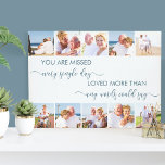 Du är Missad 10 Photo Collage Blue Memory Canvastryck<br><div class="desc">Anpassningsbarna omsluten arbetsyta i minnet av din borttappad älskade en eller flera. Fotomallen är inställd så att du kan lägga till 10 av ditt eget bilder, som visas i kvadratiskt format eller i instagram-format. Dina foton från ett gräns längs kant och ram den långa dikt av minnesmärket, som lyder "du...</div>