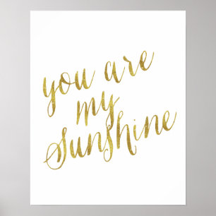 Du är mitt guld för solskencitationsteckenfauxen poster