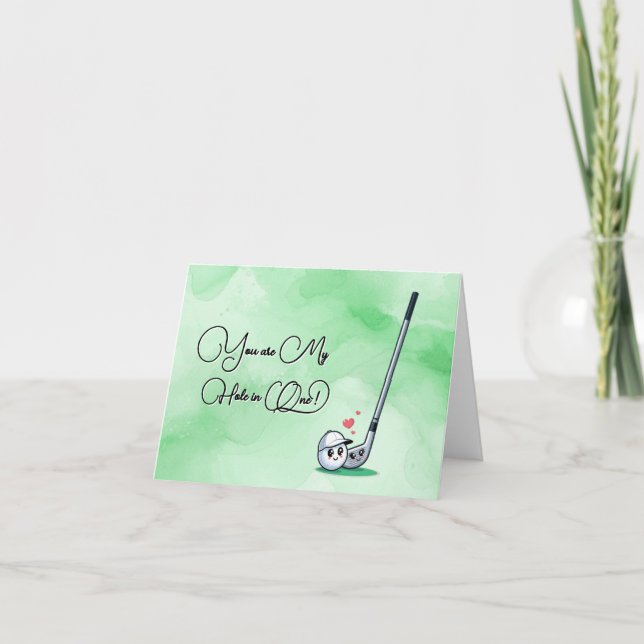Du är mitt hål-i-ett Söt golf kärlek Kort (Framsida)