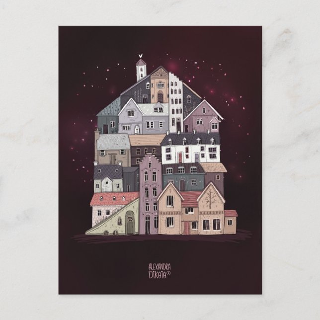 Du är mitt hem av Alexandra Dikaia Kärlek Helg Vykort (Framsida)