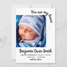 Du är mitt hjärta. . . Födelsemeddelande